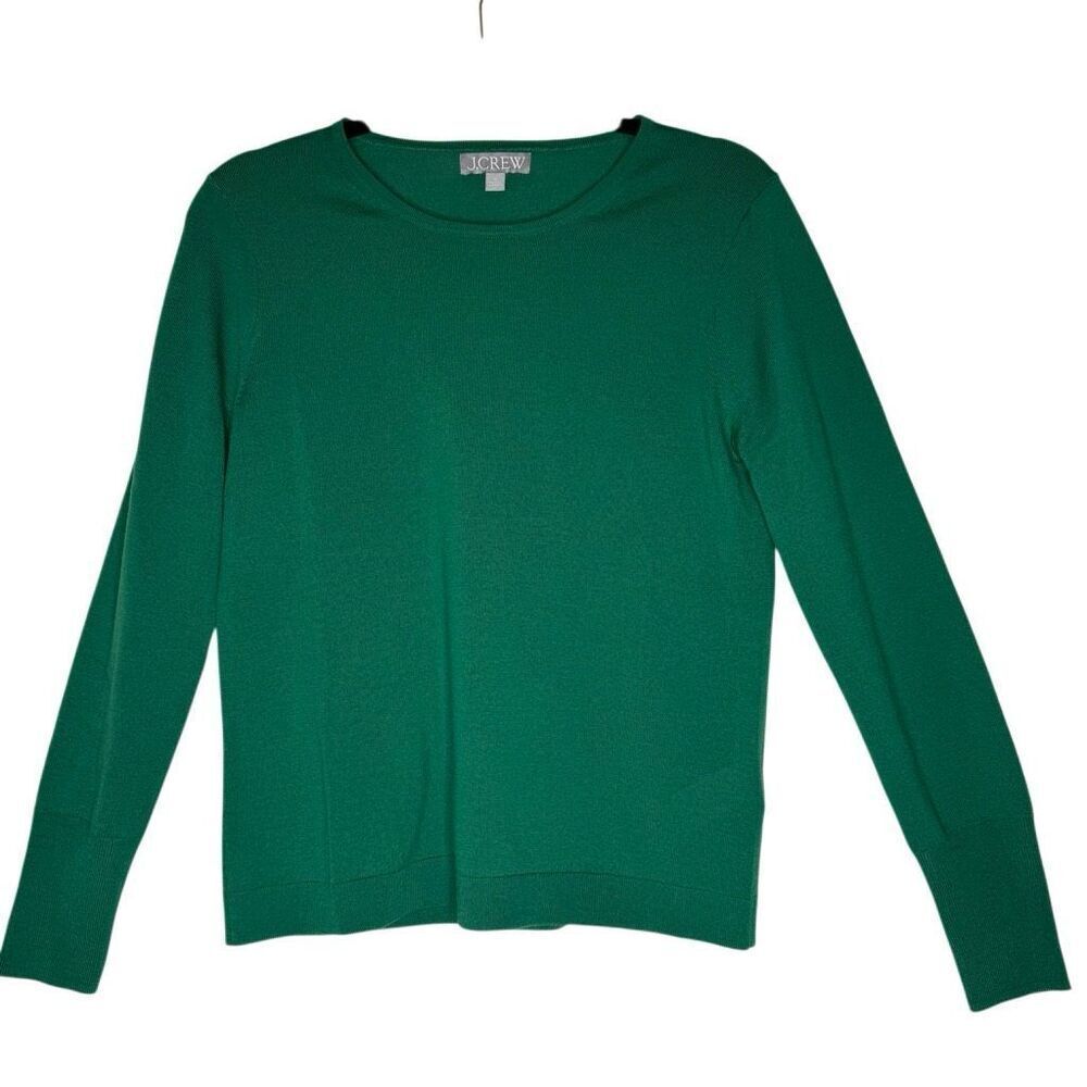 J. Crew Sweater Dark Green Washable Merino Wool Size S Base Layer, Classic